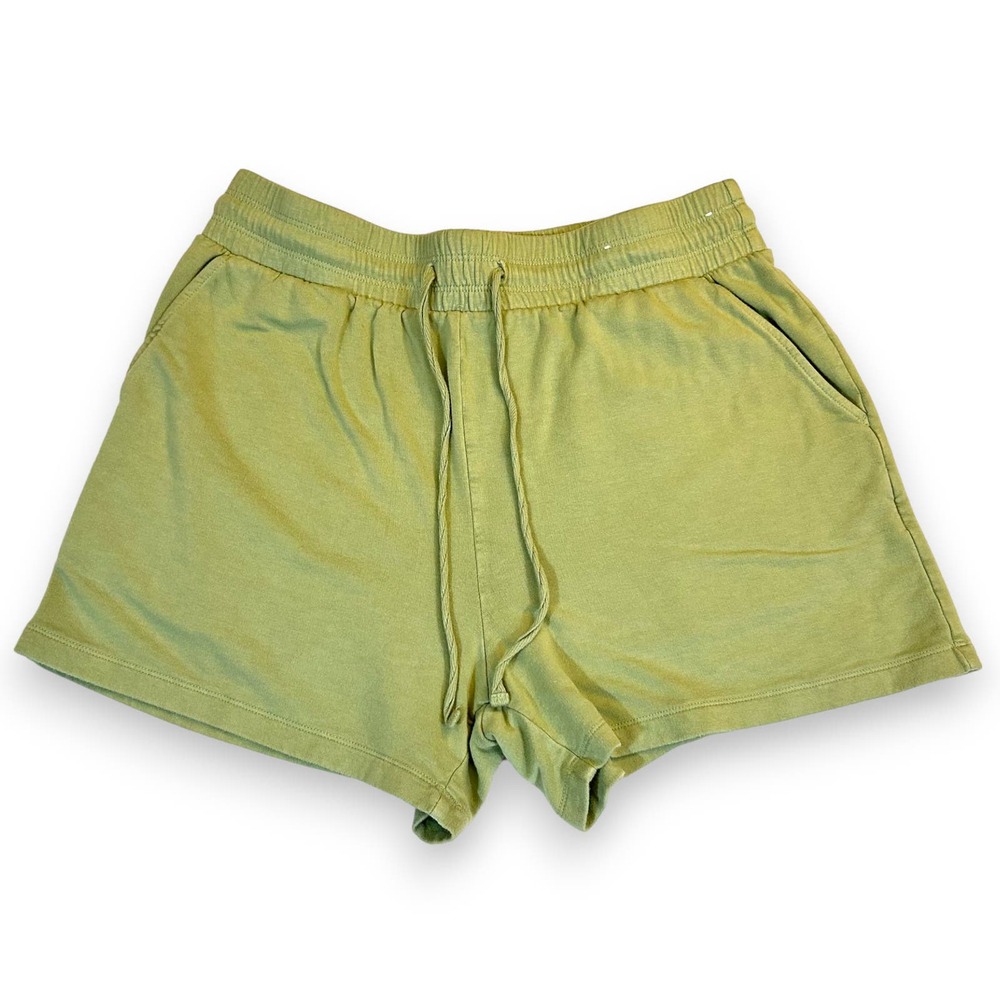 Brushed Women's Large Athletic Shorts Pockets 29" Waist 3" Inseam Green